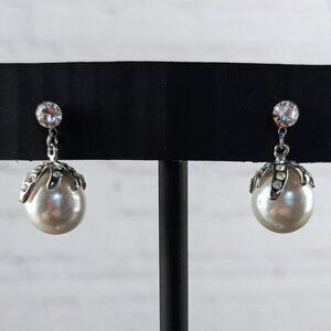 Vintage Pearl & Rhinestone Earrings
